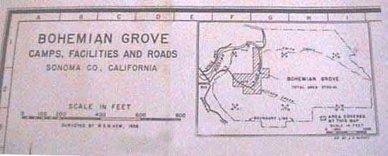 Map pf Bohemian Grove
